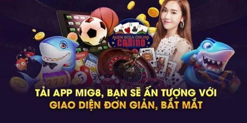 Giao diện của APP CÁ CƯỢC BÓNG ĐÁ MIG8 được thiết kế bắt mắt